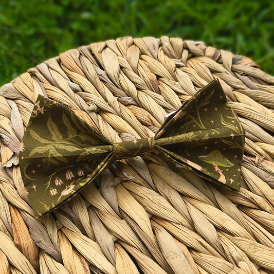 Olive Mushroom Dog Bowtie